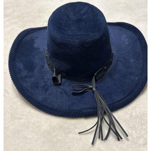 Frye Cowgirl Hat Blue Corduroy Studded Leather Band One Size OSFM Western Urban main image 4
